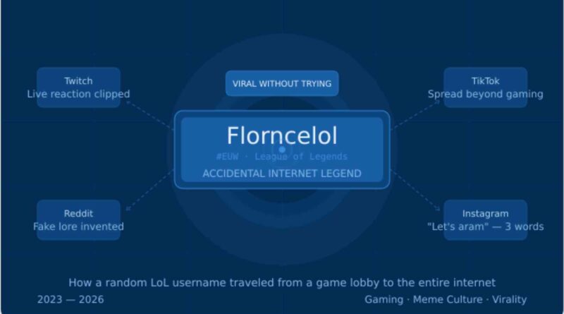 Florncelol League of Legends username tag going viral across Twitch, Reddit, TikTok, and Instagram between 2023 and 2026.